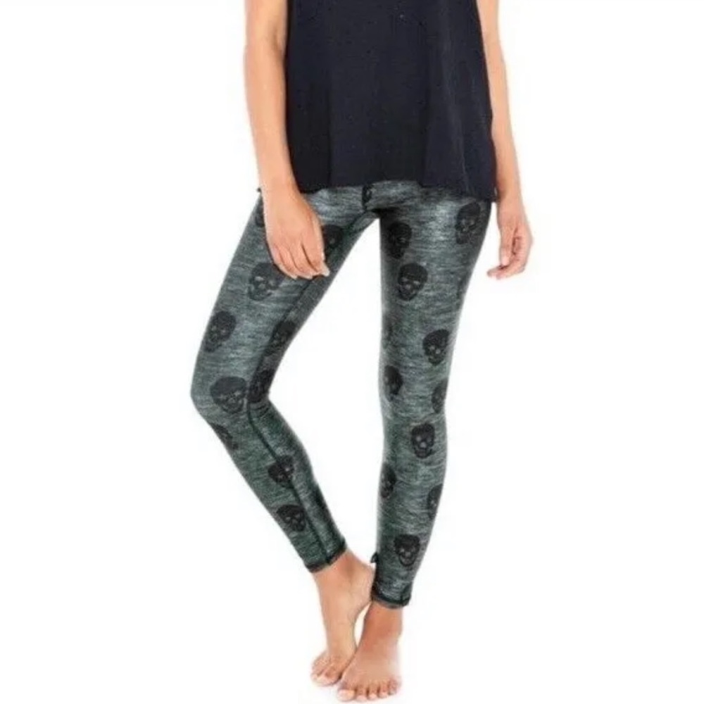 Brand New With Tags Terez Army Green Skull Leggings size M